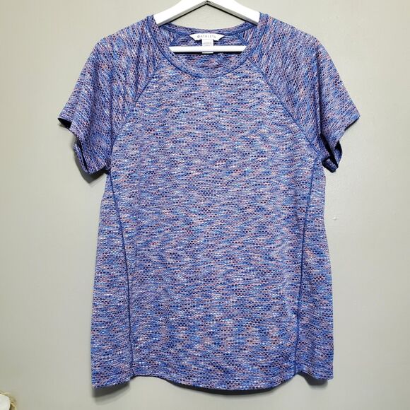 Athleta Tops - Athleta Ultimate Train Mesh Tee Womens Size Medium Multicolor Athleisure Workout